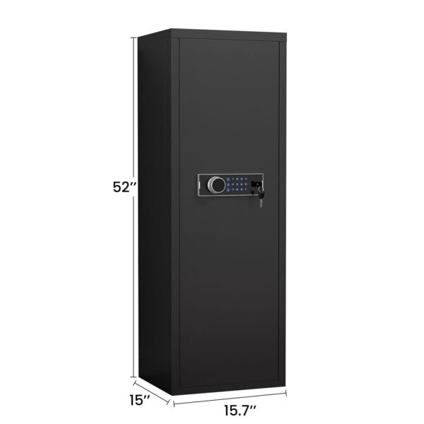 Heavy Duty,Large Size 5-8 Gun,Black Gun Cabinet with Electronic Password Keypad Lock,Unassembled Metal Rifle Gun Security Cabinet Safe Locker - Image 3