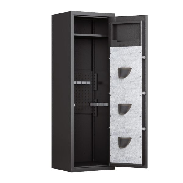 Large Gun Safe Cabinet With 3 Pistol Pouches, Heavy Duty Biometric Fingerprint Lock, Rifle Gun Safe With Adjustable Stand, Detachable Structure Gun Safe, Rifle And Shotgun, Gun Money Storage Cabinet - Image 2