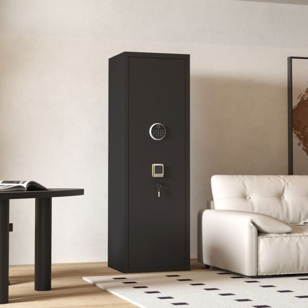 Large Gun Safe Cabinet With 3 Pistol Pouches, Heavy Duty Biometric Fingerprint Lock, Rifle Gun Safe With Adjustable Stand, Detachable Structure Gun Safe, Rifle And Shotgun, Gun Money Storage Cabinet - Image 7