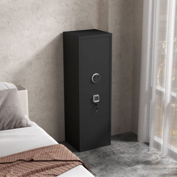 Large Gun Safe Cabinet With 3 Pistol Pouches, Heavy Duty Biometric Fingerprint Lock, Rifle Gun Safe With Adjustable Stand, Detachable Structure Gun Safe, Rifle And Shotgun, Gun Money Storage Cabinet - Image 9